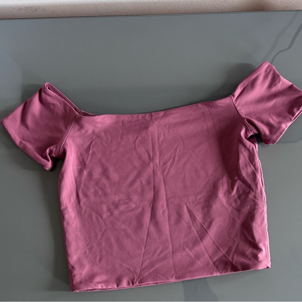 Zara Fitted Off The Shoulder Crop Top